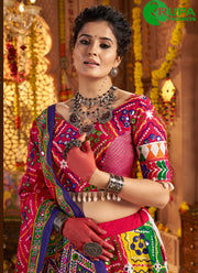 Angelic Multi Color Cotton Readymade Lehenga Choli with Jacquard, Patch Border and Print Work